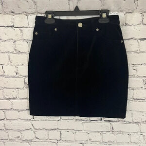 H&M Black Cotton Velvet Mini Skirt – Size 4